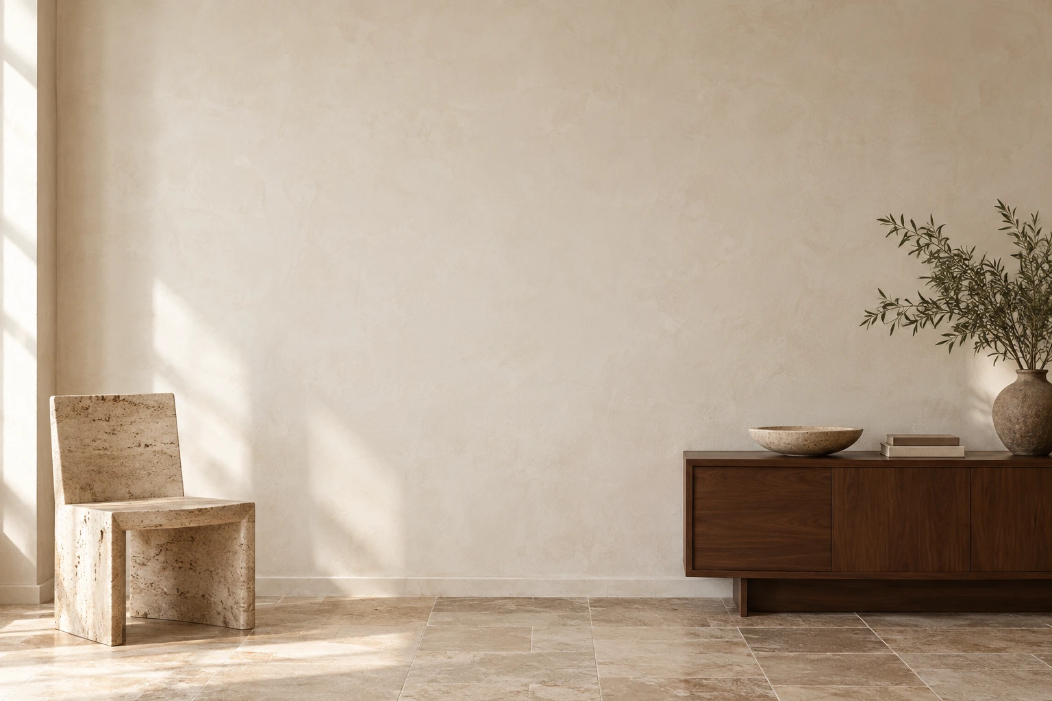 Illustrative interior mock-up with the original painting on an ivory wall